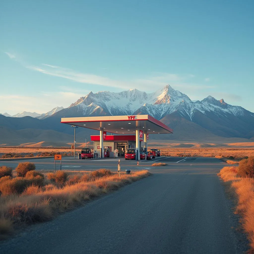 Estación YPF en la Patagonia